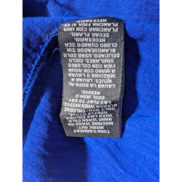 ZAC & RACHEL Royal Blue  V Neck Roll Tab Sleeve Tunic Top Women's Medium - Picture 7 of 10